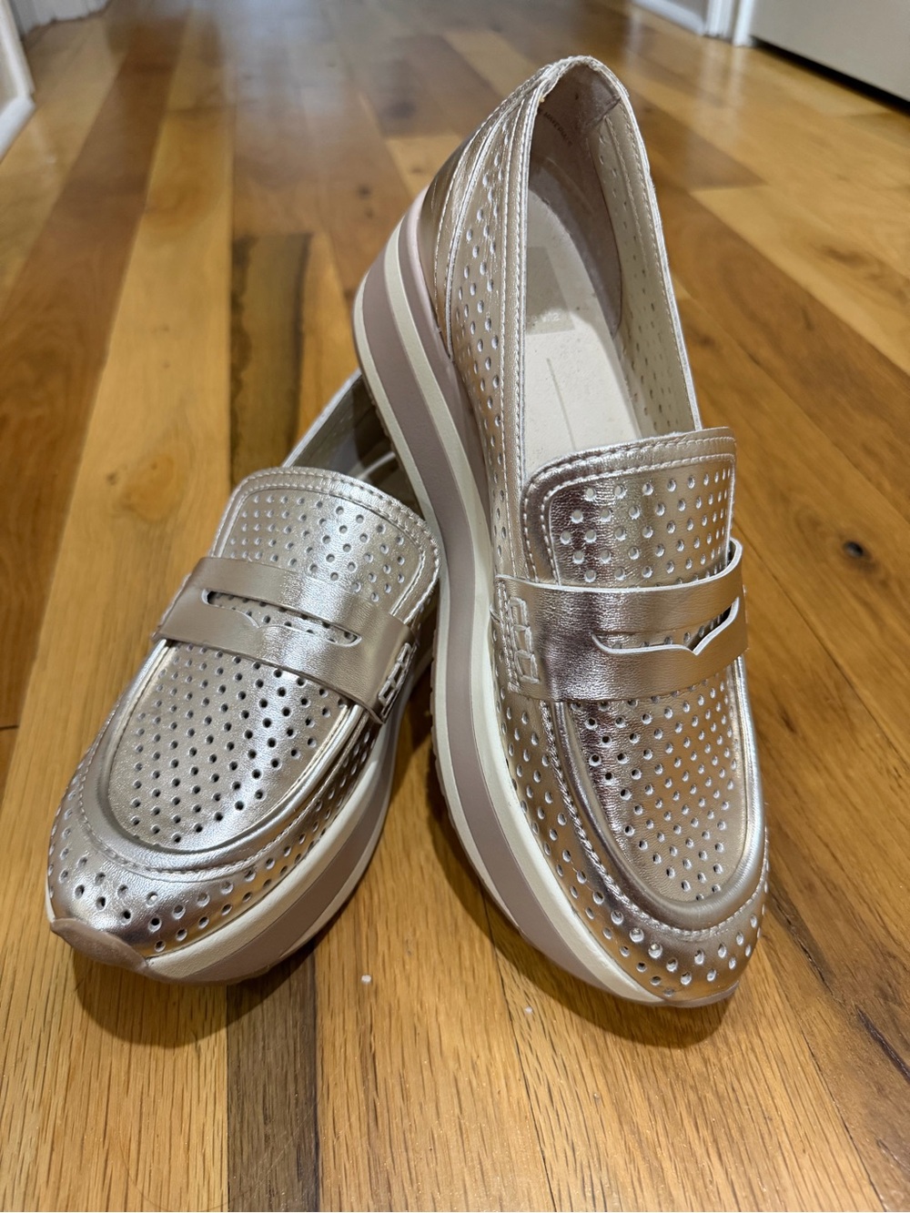 Dolce Vita Metallic Rose Gold Platform Loafers